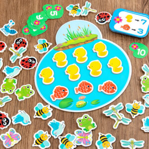 Count The Pond Animals And Watch Parent-child Interactive Board Game Wooden Early Childhood Baby Toys