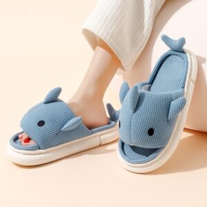 Women’s Linen Platform Whale Slippers Summer Household