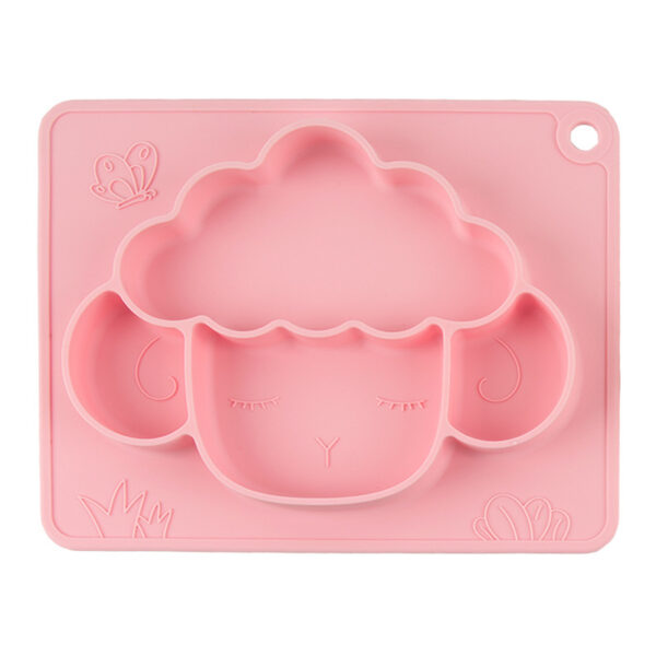 Baby Silicone Dinner Plate Integrated Non-slip Children’s Dinner Plate Baby Food Supplement Bowl Grid Feeding Tableware Maternal and Child Products