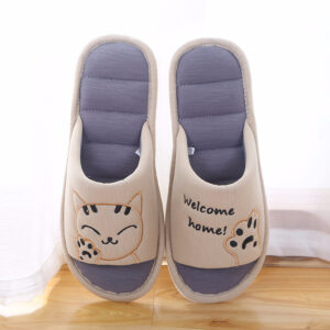 Flat Cartoon Light Step Floor Slippers