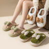 Ladies Bow Home Slippers Platform