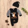 Halloween long – sleeved striped onesie