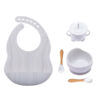 Baby Dinner Plate Children’s Bowl Spoon Bib Set Suction Cup