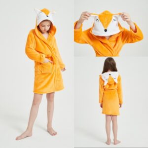 Children’s Flannel Cartoon Hooded Homewear Nightgown