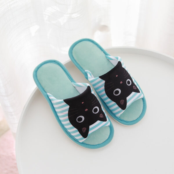 Women’s Cute Cat Stripe Print Slippers