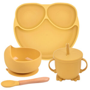 Silicone Suction Cup Dinner Plate Baby And Children’s Divided Plate Set