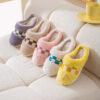 Plaid Couple Home Warm Cotton Slippers
