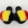 Fox fur slippers flip flops