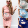 Round Neck Short Sleeve Maternity Dress