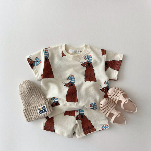 Children’s Clothing Short-sleeved Boys And Girls Toddler Shorts Set Baby Two-piece Suit