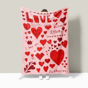 Heart Printing Blanket Warm Lunch Break