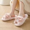 Girl Cotton Slippers Bowknot Home Plush