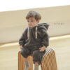 Children’s Soft Plush Suit Boys And Girls Warm And Thick Hooded Sweater Pants Two-piece Suit