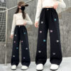 Western Style Wide-leg Pants Children’s Autumn Straight Jeans