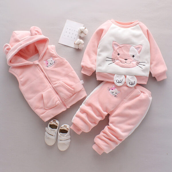 New Children’s Clothing Winter Clothes For Boys Baby Thickening Three-piece Set