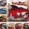 Red Christmas 3D Digital Print Ground Bedding Three-piece Set