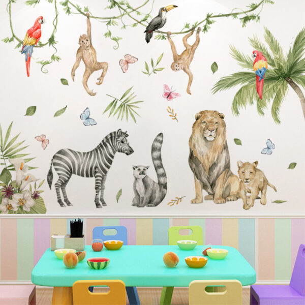 Animal Party Dining Room Room Bedside Living Room Wall Background Decoration Self-adhesive Sticker Painting