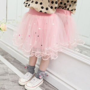Tulle Tutu Fashion Bead Mesh Princess Skirt Children Dance Skirt Fashion