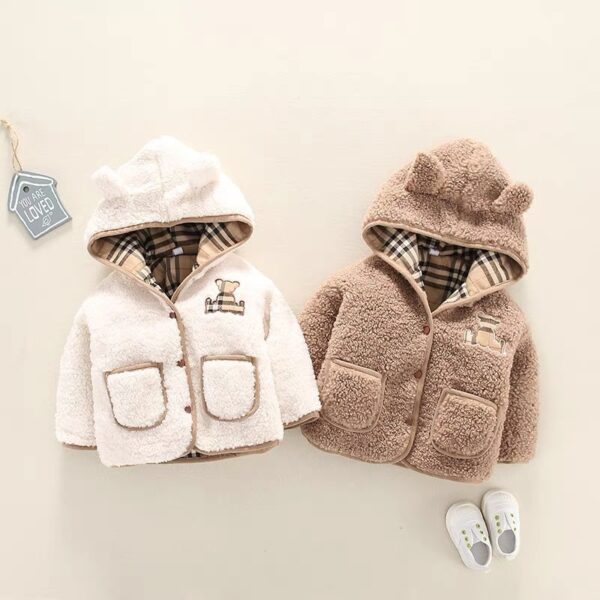 Lamb Cashmere Thickened Coat Girl’s Cotton-padded Jacket