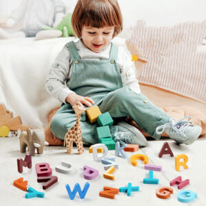 Wooden Numbers And Letters Puzzle Baby Children’s Educational Toys