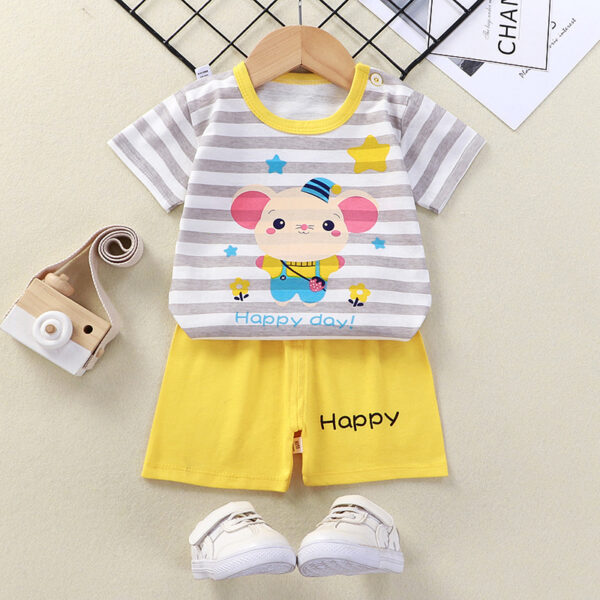 Summer Children’s Short-sleeved Shorts Suit T-shirt Boys And Girls Baby Little Children’s Clothing New