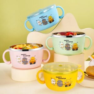 304 Stainless Steel Children’s Tableware Set Baby Cute Solid Food Bowl
