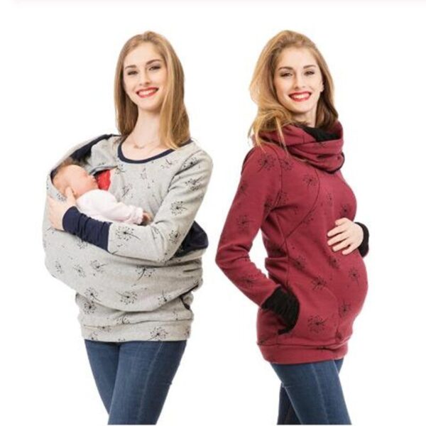 New Nursing Wear Printed Round Neck Maternity Wear