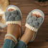 New Bow Plush Slippers Indoor