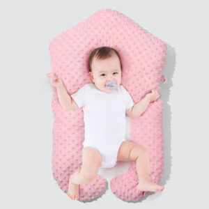 Simple Solid Color Bubble Fleece Comfort Pillow Baby Head Shape Setting