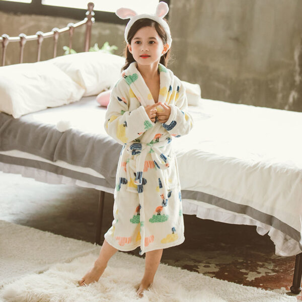 Children’s Nightgown Thickened Flannel Girls Pajamas Baby Shan Home Service