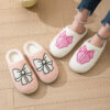 Indoor Non-slip Warm Bow Cotton Slippers