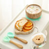 Baby Bamboo And Wood Supplementary Food Bowl Training Meal