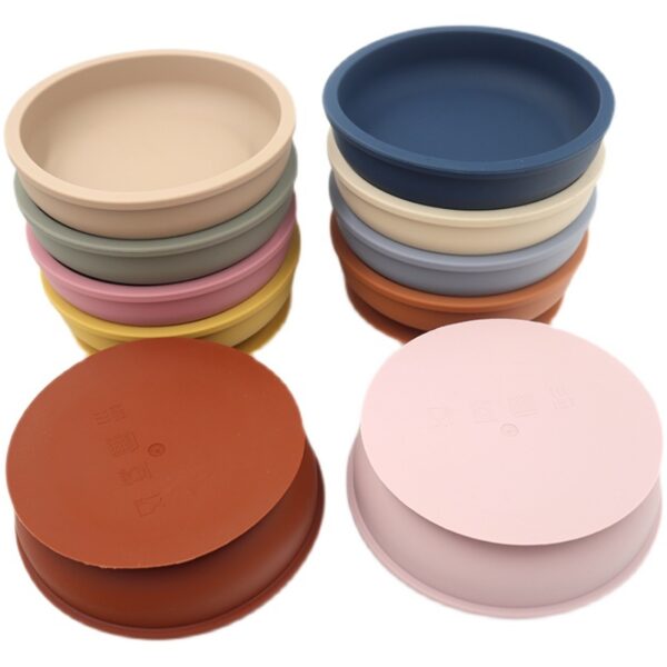 Baby Round Shatter-resistant Silicone Suction Cup Complementary Food Bowl